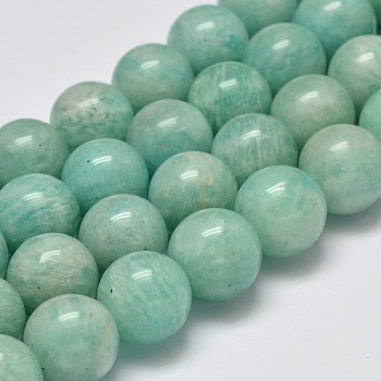 Natural Amazonite Beads Strands, Grade AB, Round, 6mm, Hole: 0.8mm, about 30~33pcs/strand, 7.4 inch