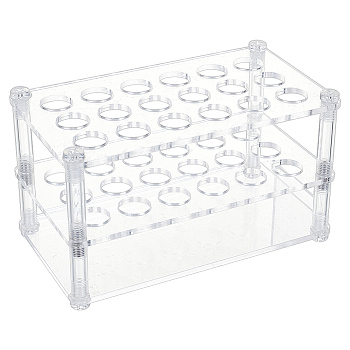 Acrylic Multi-Use Colorimetrical Cylinder Tube Display Racks, 18-Hole 10/15ML Test Tube Display Stands, Lab Supplies, Rectangle, Clear, Finished Product: 156x87x78mm