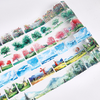 6 Rolls 6 Colors PET Self-Adhesive Paper Decorative Stickers, for DIY Photo Album Diary Scrapbook Decoration, Mixed Color, 50x0.1mm, 1 roll/color
