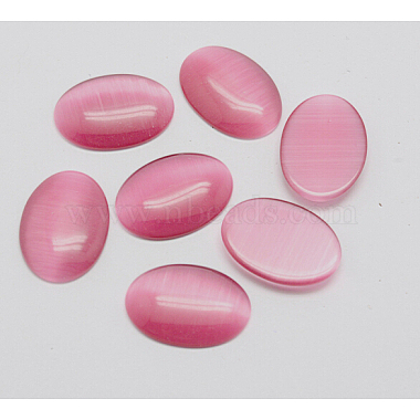 7mm HotPink Oval Glass Cabochons