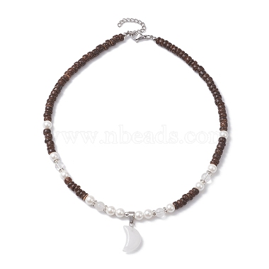 Moon Quartz Crystal Pendant Necklaces for Women(NJEW-JN04664-01)-2