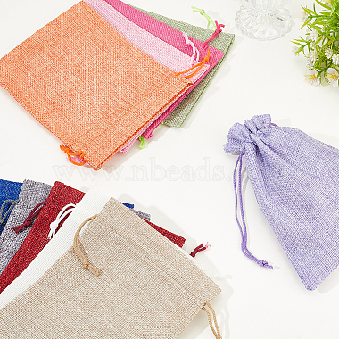 10Pcs 10 Colors Rectangle Burlap Packing Pouches(ABAG-SP0001-50)-3
