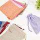 10Pcs 10 Colors Rectangle Burlap Packing Pouches(ABAG-SP0001-50)-3
