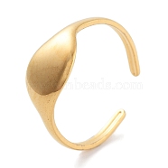 304 Stainless Steel Teardrop Open Cuff Rings for Women, Golden, 8mm, Inner Diameter: Adjustable(RJEW-K273-05G)