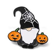 Halloween Theme Alloy Enamel Brooch, Dwarf Pin for Backpack Clothes, Gnome, 30x29x1.5mm(JEWB-E022-06EB-03)