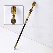 Natural Tiger Eye Twelve Constellation Magic Wand, Cosplay Magic Wand, for Witches and Wizards, Leo, 300mm(PW-WG48147-07)