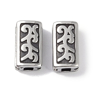 316 Surgical Stainless Steel Beads, Rectangle, Antique Silver, 10x5.5x4mm, Hole: 2.5x2mm(STAS-P362-14AS)
