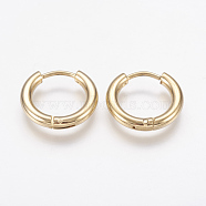 304 Stainless Steel Hoop Earrings, Golden, 15x2.5mm, Pin: 1mm(X-EJEW-P138-02-15mm-G)