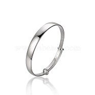 Adjustable Brass Expandable Bangles, for Mother's Day, Platinum(BJEW-BB49043-A)