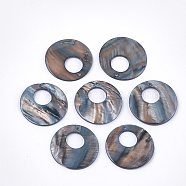 Freshwater Shell Pendants, Dyed, Flat Round, BurlyWood, 30~30.5x2~3mm, Hole: 2~3mm(SHEL-S276-07C)