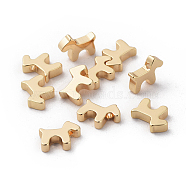 Brass Puppy Charms, Nickel Free, Real 18K Gold Plated, Dog Silhouette, 8x10x2.5mm, Hole: 1mm(X-KK-Q735-314G)