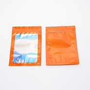 Rectangle Zip Lock Plastic Laser Bags, with Clear Window, Resealable Bags, Dark Orange, 15x10.5x0.02cm(OPP-SZC0002-02B-04)
