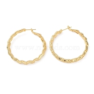 Brass Round Ring Hoop Earrings, with 925 Sterling Silver Pin for Women, Golden, 40x39x5mm(EJEW-A025-01A)
