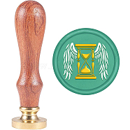 Brass Wax Seal Stamp with Handle, for DIY Scrapbooking, Sand Glass Pattern, 89x30mm(AJEW-WH0184-0991)