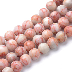 Natural Red Netstone Bead Strands, Round, 4~5mm, Hole: 1mm, about 95pcs/strand, 15.7 inch(G-R345-4mm-45)