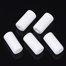 Opaque Glass Bugle Beads, Column, Round Hole, White, 23~24x11~12mm, Hole: 4mm, about 85pcs/bag(SEED-S038-01A-08)