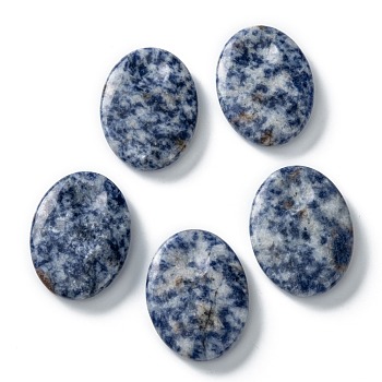 Natural Blue Spot Jasper Massage, Thumb Worry Stone for Anxiety Therapy, Oval, 40.5~41x30.5~31x8~9mm