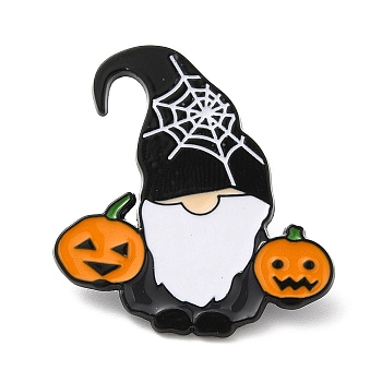 Halloween Theme Alloy Enamel Brooch, Dwarf Pin for Backpack Clothes, Gnome, 30x29x1.5mm