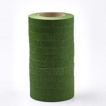 Wrinkled Paper Roll, For Party Decoration, Green, 12mm, about 30yards/roll, 12rolls/group