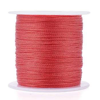Polyester Braided Metallic Thread, for DIY Braided Bracelets Making and Embroidery, Crimson, 0.4mm, 6-Ply, about 54.68 yards(50m)/roll