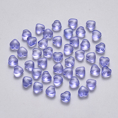 Medium Slate Blue Heart Glass Beads