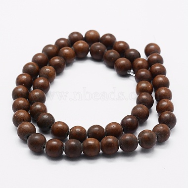 Chapelets de perles en bois pétrifié naturel(G-K257-05-8mm)-2
