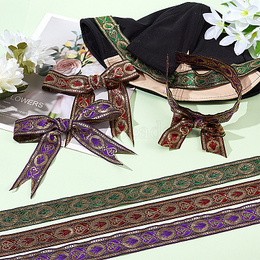 Elite 3Pcs 3 Colors Ethnic Style Embroidery Polyester Ribbons(OCOR-PH0003-93)-5