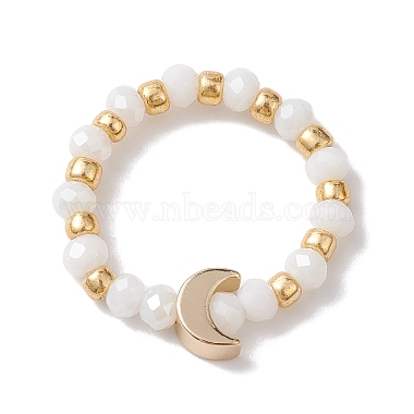 Glass Stretch Rings with Golden Plated Star & Moon Brass Beads(RJEW-JR00660-02)-3