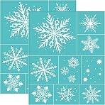 Self-Adhesive Silk Screen Printing Stencil, for Painting on Wood, DIY Decoration T-Shirt Fabric, Turquoise, Rectangle, Snowflake Pattern, 28x22cm(DIY-WH0338-025)