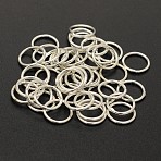 Eco-Friendly Brass Round Rings, Soldered Jump Rings, Closed Jump Rings, Cadmium Free & Nickel Free & Lead Free, Silver, 18 Gauge, 7x1mm, Inner Diameter: 5mm, Hole: 5mm(KK-M165-7mm-02S-RS)
