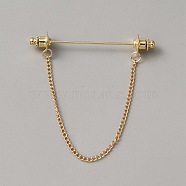 Alloy Hanging Chains Shirt Collar Pins, Necktie Stick Pins for Men, Light Gold, 60x60x10mm, Pin: 1mm(JEWB-WH0026-32LG)