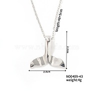 Simple Brass Cable Chain 3D Dolphin Tail Cool Cute Fashion Pendant Necklaces, Silver, 15.75 inch(40cm)(PX5689)