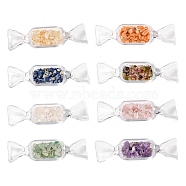 1360Pcs 8 Styles Natural Mixed Stone Chip Beads, No Hole/Undrilled, with Clear Plastic Candy Box, 2~8x2~4mm, about 170pcs/style(G-YW0001-26)