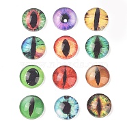 Half Round/Dome Dragon Eye Printed Glass Cabochons, Mixed Color, 12x4mm(GGLA-A002-12mm-AB)