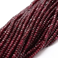 Dyed Natural Malaysia Jade Rondelle Beads Strands, Faceted, FireBrick, 4x2~3mm, Hole: 1mm, about 115pcs/strand, 14 inch(X-G-E316-2x4mm-10)