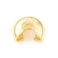 Brass Crimp Beads Cover, Real 18K Gold Plated, 4x2mm, Hole: 1.2mm(KK-P228-58G)