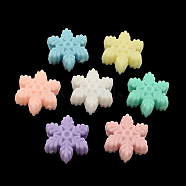 Opaque Acrylic European Beads, Large Hole Snowflake Beads, Mixed Color, 13x13x6mm, Hole: 4mm,  about 950pcs/500g(OPDL-S014-01)