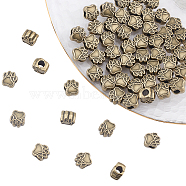 Tibetan Style Alloy European Beads, Paw Print, Antique Bronze, 11x11x8mm, Hole: 5mm, 60pcs/box(MPDL-PH0001-11AB)