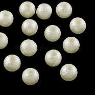 Matte Round ABS Plastic Imitation Pearl Beads, Beige, 6mm, Hole: 1mm, about 5200pcs/500g(SACR-R880-6mm-Z24)