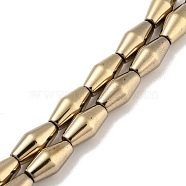 Electroplated Synthetic Magnetic Hematite Beads Strands, Bicone, Light Gold Plated, 6.2~6.5x12~12.5mm, Hole: 1.4mm, about 33pcs/strand, 16.89''(42.9cm)(G-Z032-B01-02H)