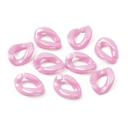 Opaque Acrylic Linking Rings, Quick Link Connectors, For Jewelry Curb Chains Making, Twist, Flamingo, 18.5x13.5x4mm, Inner Diameter: 10x5mm, about 1190pcs/500g(OACR-S038-003A-02)