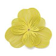 430 Stainless Steel Bead Caps, Flower, Yellow, 43x45x2mm, Hole: 0.8mm(STAS-S147-01C)