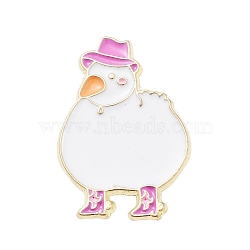 Duck Alloy Enamel Pins, Cartoon Golden Brooches for Backpack Clothes, Pink, 29.5x21mm(JEWB-Z025-02B)