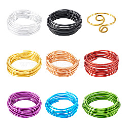 8 Roll 8 Colors Round Aluminum Wire, Bendable Metal Craft Wire, for DIY Jewelry Craft Making, Mixed Color, 6 Gauge, 4mm, about 6.56 Feet(2m)/roll, 1 roll/color(AW-FW0001-03)