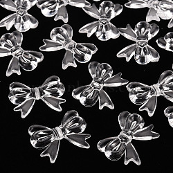 Transparent Acrylic Beads, Bowknot, Clear, 23x29.5x6mm, Hole: 1.6mm, about 293pcs/500g(TACR-S154-56B-205)