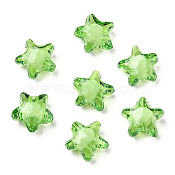 Transparent Acrylic Beads, Bead in Bead, Star, Lime Green, 12x11x8mm, Hole: 2mm, about 1017pcs/424g(TACR-S091-12mm-23)