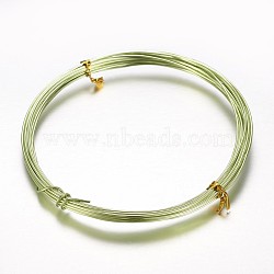 Round Aluminum Wire, Bendable Metal Craft Wire, for Beading Jewelry Craft Making, Green Yellow, 18 Gauge, 1mm, about 32.8 Feet(10m)/roll(X-AW-D009-1mm-10m-08)