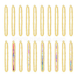 20Pcs Alloy Open Back Bezel Big Pendants, For DIY UV Resin, Epoxy Resin, Pressed Flower Jewelry, Oval, Light Gold, 63x8x1mm, Hole: 2mm(PALLOY-CA0008-42)