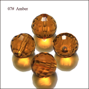 Imitation Austrian Crystal Beads, Grade AAA, Faceted(128 Facets), Round, Sienna, 10mm, Hole: 0.9~1mm