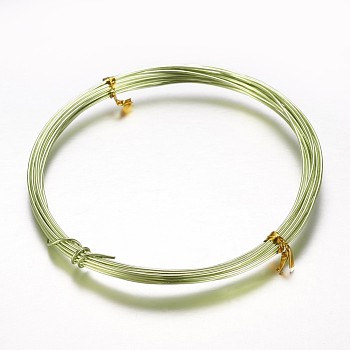 Round Aluminum Wire, Bendable Metal Craft Wire, for Beading Jewelry Craft Making, Green Yellow, 18 Gauge, 1mm, about 32.8 Feet(10m)/roll